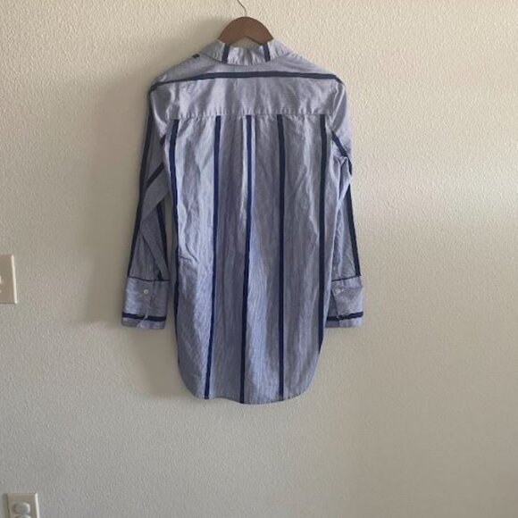 Madewell Blue Striped Button-Down Tunic Shirt - Picture 6 of 6